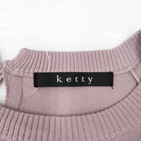 KETTY ソウバリニットワンピース フレア ラウンドネック ワンピース ピンク レディース ケティ【中古】3-0111M◎