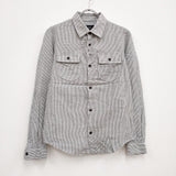 A.P.C. ストライプ サイズ34 長袖シャツ グレー ホワイト レディース アーペーセー【中古】3-0504M♪