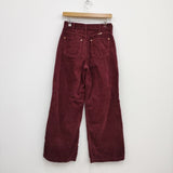 Wrangler RonHerman別注 サイズS ワイド コーデュロイ パンツ ワインレッド レディース ラングラー【中古】3-0104T♪