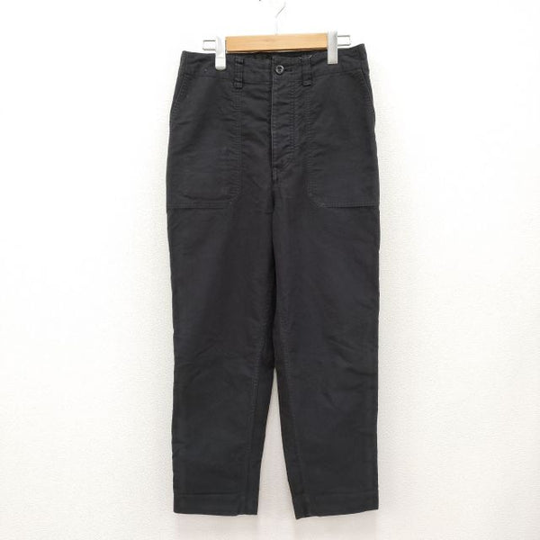 MHL. 595-1243502 IRREGULAR COTTON CANVAS 2021年 パンツ 2021年 濃紺 レディース エムエイチエル【中古】3-0107G◎