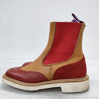 Tricker's サイドゴアブーツ マルチトーン レザー サイズ4.5 フィッティング4 シューズ ブラウン レッド レディース トリッカーズ【中古】3-0215M☆