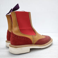 Tricker's サイドゴアブーツ マルチトーン レザー サイズ4.5 フィッティング4 シューズ ブラウン レッド レディース トリッカーズ【中古】3-0215M☆