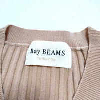 Ray Beams リブニット 長袖 Vネック ニット ベージュ レディース レイビームス【中古】3-0301M△