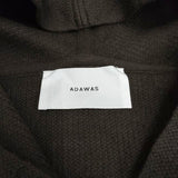 ADAWAS ウールニットエアリーフーデッドコーディガン 定価41800円 フーデッドコート 羽織 ブラウン レディース アダワス【中古】3-1017T♪
