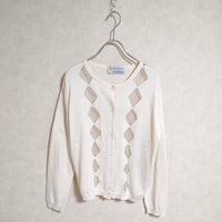 JOHN SMEDLEY クルーネック カーディガン アイボリー レディース ジョンスメドレー【中古】3-0417M△