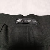 ZARA ２タックパンツ チェック柄 XS ワイド パンツ チャコールグレー レディース ザラ【中古】3-0430G∞