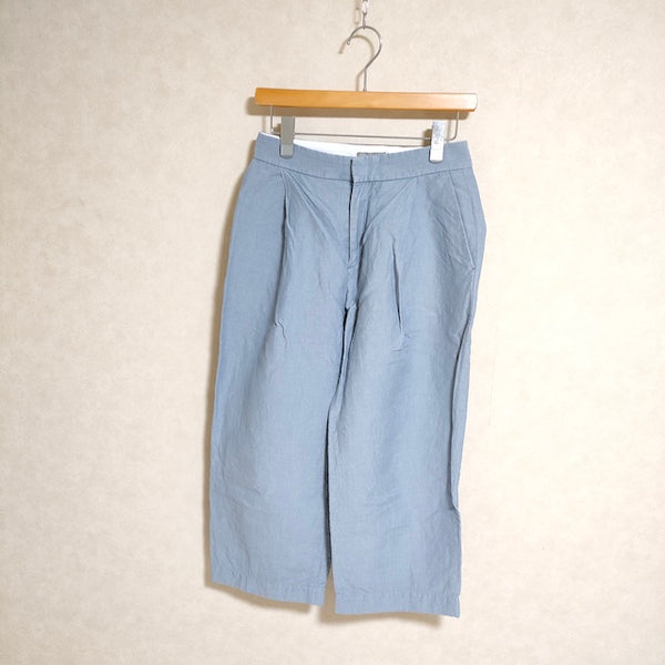 MARGARET HOWELL LINEN COTTON リネンコットンタック 578-9143010 サイズ2 パンツ ライトブルー レディース マーガレットハウエル【中古】3-0426M△