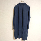 atelier naruse long linen shirts サイズF 長袖シャツ ネイビー レディース アトリエナルセ【中古】3-0426M△