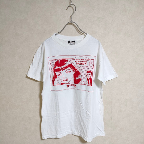 JACKSON MATISSE/THRASHER USA製 リメイクTシャツ サイズM 半袖Ｔシャツ ホワイト レッド レディース ジャクソンマティス/スラッシャー【中古】3-0522S△