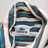 LACOSTE ボーダー タートルネック サイズ38 カットソー ホワイト グリーン レディース ラコステ【中古】3-0522M△