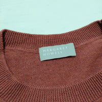 MARGARET HOWELL WOOL COTTON JUMPER ウールコットンクルーネックニット 578-9263010 ニット 2019 ブラウン レディース マーガレットハウエル【中古】3-1117M△