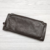 ebagos レザー 牛革 ステッチ 長財布 ブラウン レディース エバゴス【中古】3-0530G◎