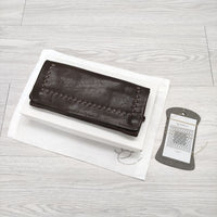 ebagos レザー 牛革 ステッチ 長財布 ブラウン レディース エバゴス【中古】3-0530G◎