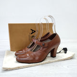 ARTS&SCIENCE MALY JANE メリージェーン ハイヒール ワンストラップ サイズ23cm レザー パンプス ブラウン red brown レディース アーツ&サイエンス【中古】3-0713G◎