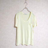 T by Alexander Wang Uネック サイズXS 半袖Ｔシャツ カットソー イエロー レディース アレキサンダー ワン【中古】3-0707S△