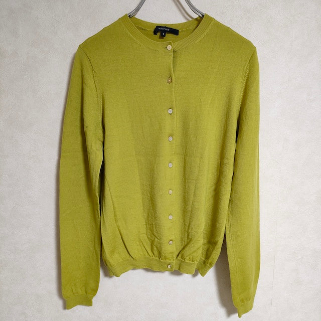 MACPHEE クルーネック ウール サイズ1 カーディガン イエロー