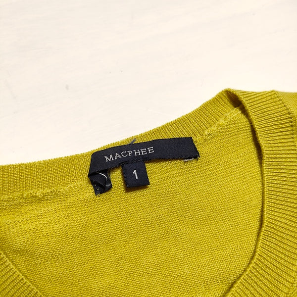 MACPHEE クルーネック ウール サイズ1 カーディガン イエロー