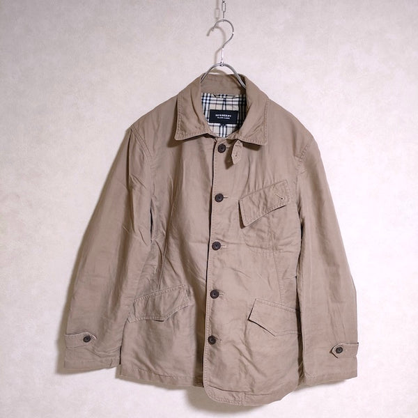 BURBERRY BLACK LABEL コットンリネン サイズL ジャケット ライトブラウン メンズ バーバリーブラックレーベル【中古】3-0716M△