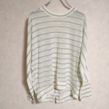 MERVEILLE H. 後ろボタンデザイン カットソー ボーダー ニット アイボリー レディース メルベイユアッシュ【中古】3-0913M△