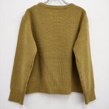 MHL. 畦編み LIGHTWEIGHT WOOL COTTON 595-0263550 サイズ2 ニット イエロー レディース エムエイチエル【中古】3-1031T♪