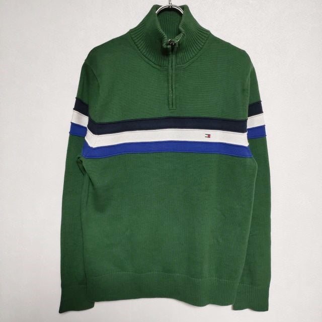 TOMMY HILFIGER ハーフジップセーター コットン ニット グリーン レディース トミーヒルフィガー【中古】3-0821M∞ – ブランド古着 の専門店gee,jee（ジージー）