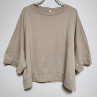 humoresque relax pullover 定価23000円 スビン綿 Ｔシャツ カットソー ベージュ レディース ユーモレスク【中古】3-0821M∞