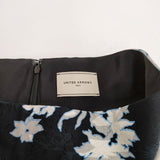 UNITED ARROWS 花柄 総柄 サイズ38 1524-257-4436 ロングスカート ブラック ホワイト レディース ユナイテッドアローズ【中古】4-0217M♪