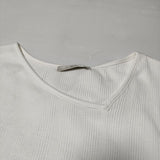 un dix cors 変型Vネック 長袖Ｔシャツ カットソー ロンＴ ホワイト レディース アンディコール【中古】4-0212M∞