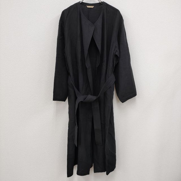 ARTS&SCIENCE 091-L11B-131 Stitch work coat リネン ワークコート サイズ1 ブラック レディース アーツ&サイエンス【中古】4-0302M☆