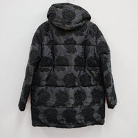 tao COMME des GARCONS 花柄ジャガード 中綿 サイズM フード着脱 ジャケット AD2022 ブラック レディース タオコムデギャルソン【中古】3-1105A♪