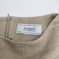 ironari I-13702 Minimal one-p ミニマルワンピ リネン サイズr ワンピース ベージュ レディース イロナリ【中古】4-0405M♪