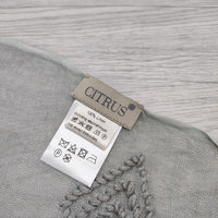 CITRUS 新品 リネン 刺繍 マフラー ストール ライトグレー レディース シトラス【中古】3-0909M◎