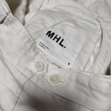 MHL. 595-3143501 WORN LINEN COTTON DRILL 定価30800円  パンツ 23SS オフホワイト レディース エムエイチエル【中古】3-0830G∞
