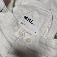 MHL. 595-3143501 WORN LINEN COTTON DRILL 定価30800円  パンツ 22AW オフホワイト レディース エムエイチエル【中古】3-0830G∞