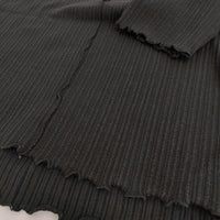 MARECHAL TERRE ZM212CT116 五分袖 リブ クルーネック 半袖Ｔシャツ カットソー ブラック レディース マルシャルテル【中古】4-0308S♪