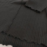 MARECHAL TERRE ZM212CT116 五分袖 リブ クルーネック 半袖Ｔシャツ カットソー ブラック レディース マルシャルテル【中古】4-0308S♪