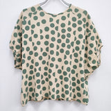 mina perhonen palkeet ドルマン aas8655 定価25300円 ドット 半袖Ｔシャツ カットソー 22SS ベージュ グリーン ミナペルホネン【中古】3-0811S♪