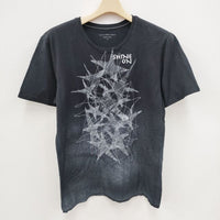 Calvin klein Jeans 刺繍 サイズM 星柄 加工 Ｔシャツ カットソー ブラック メンズ カルバンクラインジーンズ【中古】3-0819S☆