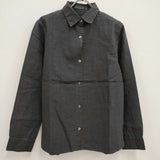 evam eva E141T055 linen shirts サイズ2 リネン 長袖シャツ チャコールグレー レディース エヴァムエヴァ【中古】4-0318M♪