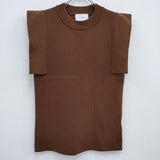 CLANE 13106-2012 SQUARE SLEEVE KNIT TOPS サイズ2 ノースリーブ リブ ニット ブラウン レディース クラネ【中古】4-0711S♪