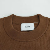 CLANE 13106-2012 SQUARE SLEEVE KNIT TOPS サイズ2 ノースリーブ リブ ニット ブラウン レディース クラネ【中古】4-0711S♪