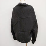 COMME des GARCONS COMME des GARCONS キュプラ100％ Vネックブラウス AD2022 ブラック レディース コムデギャルソン/コムコム【中古】4-0711M♪