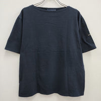 SAINT JAMES ボートネック サイズSM 半袖Ｔシャツ カットソー ネイビー レディース セントジェームス【中古】4-0711S♪