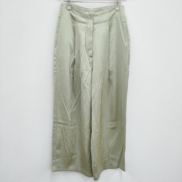 MADROMY 新品 ORCA PANTS 定価13200円 サテン地 パンツ ライトグリーン レディース マッドロミー【中古】3-0924M♪