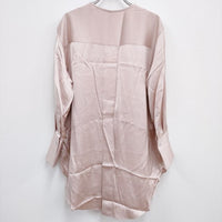 MADROMY 未使用品 MOLA BLOUSE 定価13200円 サテン地 ノーカラー ブラウス シャツ ピンク レディース マッドロミー【中古】3-0924M♪