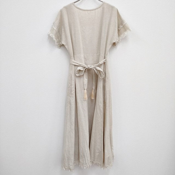 MADROMY マッドロミー 新品 2way linen dress 定価16500円 コットンリネン ワンピース ベージュ レディース【中古】3-0924S♪