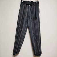 AMERI 新品 NEEDLE STRIPE DENIM PANTS センタープレス デニムパンツ インディゴ レディース アメリ【中古】3-1004G∞