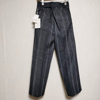 AMERI 新品 NEEDLE STRIPE DENIM PANTS センタープレス デニムパンツ インディゴ レディース アメリ【中古】3-1004G∞