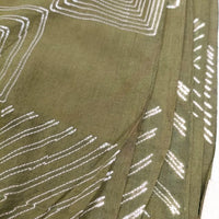 babaghuri J0557ESF331 刺繍 フリンジ コットン マフラー ストール カーキ レディース ババグーリ【中古】4-0613M◎
