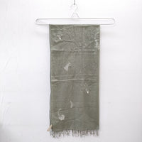 babaghuri J0582ESF86 刺繍 フリンジ コットン マフラー ストール カーキ レディース ババグーリ【中古】4-0613M◎